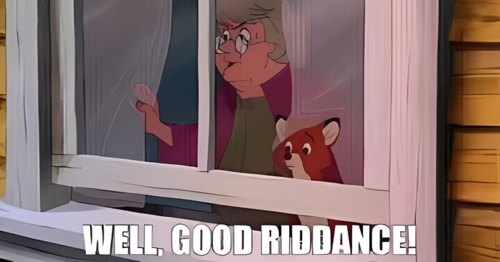 Good riddance meaning in english